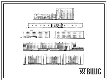 Типовой проект 254-1-15 Областная (краевая, республиканская) клиническая больница на 1000 коек с поликлиникой на 800 посещений в день. Для строительства во 2 и 3 строительно-климатических зонах. (Генеральный план. Главный корпус на 990 коей. Радиологическ