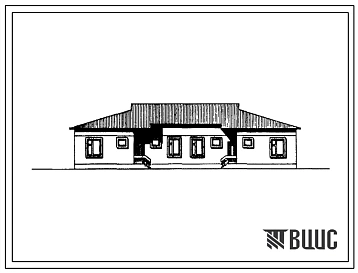 Типовой проект 188-149-9с.86 Одноэтажный жилой дом на две четырехкомнатные квартиры типа 4Б. Для строительства в сельской местности