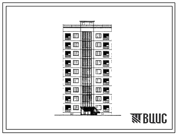Типовой проект 129-05с/1 Девятиэтажная блок-секция рядовая–торцевая на 18 квартир типа 3А. Для строительства в 4 климатическом районе Армянской ССР сейсмичностью 7 и 8 баллов