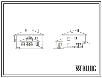 Типовой проект 185-12-222с.13.89 Дом с шестикомнатной квартирой, с цокольным этажом на прямом уклоне. Общая площадь квартиры 220 м2 (СТЕНЫ ИЗ ЛЕГКОБЕТОННЫХ КАМНЕЙ, Перекрытия железобетонные, (ВАРИАНТ – ДЕРЕВЯННЫЕ), Для Московской области)