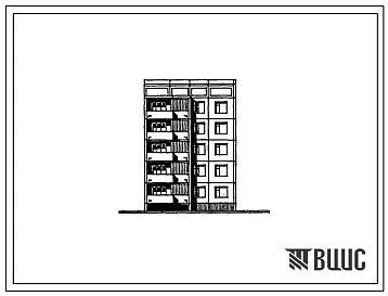 Типовой проект 76-0112с.13.88 Пятиэтажная блок-секция торцевая правая на 10 квартир. Для городов Ургенч, Гулистан, Карши