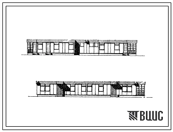 Типовой проект 183-126-39 Одноэтажный двухквартирный неканализованный жилой дом с квартирами 4Б-5А из ячеистого бетона (вариант с разрезкой 1200 мм).