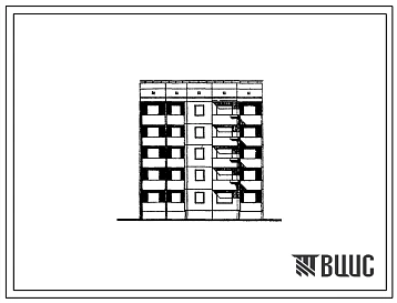 Типовой проект 94-05/1.2 Блок-секция рядовая правая 5-этажная 15-квартирная 1Б-2Б-3Б