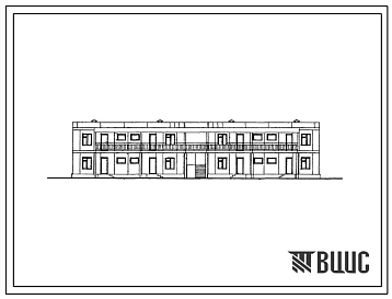 Типовой проект 131-55-17с Двухэтажный жилой дом галерейного типа на 8 квартир (однокомнатных 1Б-8). Для строительства в 4А климатическом подрайоне сейсмичностью 7, 8 и 9 баллов