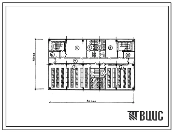 Типовой проект П-2-630(416-4-0122.88) Бытовые помещения в подвале производственного корпуса на 500 работающих, приспосабливаемые под ПРУ (убежище на 630 человек, размеры убежища 30м на 18м, режимы вентиляции 1,2).