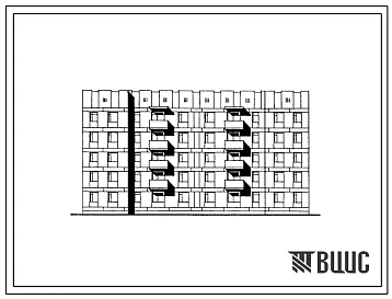 Типовой проект 174-022с.85 Блок-секция 5-этажная 2-секционная 30-квартирная рядовая-торцевая 1Б.2Б.3Б-1Б.2Б.3Б