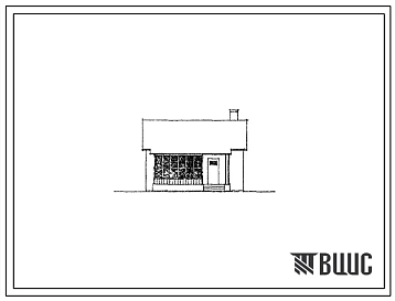 Типовой проект 184-14-7  Одноэтажный одноквартирный двухкомнатный дом со стенами из кирпича или шлакобетонных камней и деревянными деталями заводского изготовления.
