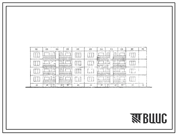 Типовой проект 127-030с/1 Четырехэтажная блок-секция торцевая крупнопанельная правая на 16 квартир (двухкомнатных 2Б-4, трехкомнатных 3Б-4, четырехкомнатных 4Б-4, пятикомнатных 5Б-4). Для строительства в 4Б климатическом подрайоне грузинской ССР сейсмично