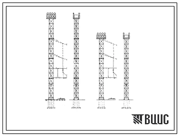 Серия 3.501-44 Металлические прожекторные мачты высотой 21 и 28 м, совмещенные с опорами контактной сети. Материалы для проектирования.