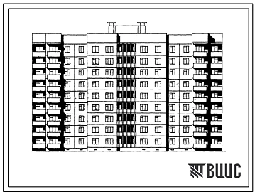 Типовой проект 170-03 Блок-секция рядовая девятиэтажная 72-квартирная 3Б-1Б-2Б-2Б-2Б-2Б-1Б-3А панельно-блочной конструкции. Для Кременчугского ДСК-3.