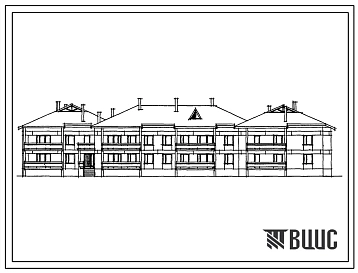 Типовой проект 113-17-66/1 Двухэтажный двухсекционный 16-квартирный дом с квартирами типа 1Б-2Б-3Б-4Б.