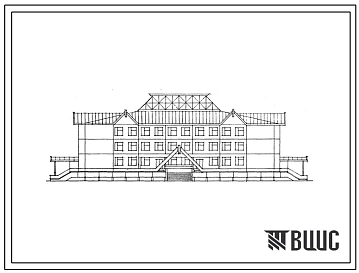 Типовой проект 221-01-647м.88 Школа на 11 классов (264 учащихся). Грунты вечномерзлые.  Здание  трехэтажное. Стены из трехслойных железобетонных панелей по серии 1.090.1-4м.