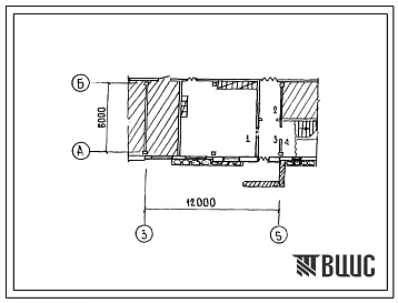 Типовой проект П-4-15(816-1-59с.84) Хозяйственно-бытовые помещения 1 этажа центральной ремонтной мастерской для хлопкосеющих хозяйств с парком 50 тракторов, (убежище на 15 человек, размеры убежища 12м на 6м, режимы вентиляции 1,2).