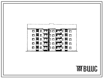 Типовой проект 114-0101с.86 Блок-секция 5-этажная 2-секционная 40-квартирная рядовая-торцовая 1.1.2.2-1.1.2.2 для малосемейных (СТЕНЫ ИЗ КИРПИЧА, Шаг поперечных стен 3,0 и 3,6 м, Ориентация меридианальная, Сейсмичность 8 баллов, Пятиэтажные)