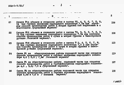 Альбом 11 Сметы. Подземная часть (основной и упрощенный варианты)
