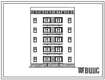 Типовой проект 63-055с.13.86 Блок-секция 5-этажная 10-квартирная рядовая с торцовыми окончаниями 2Б-3А (для Азербайджанской ССР)