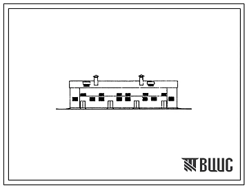 Типовой проект 801-162 Здание на 228 голов молодняка беспривязного содержания с нормированным кормлением на выгульно-кормовых дворах. Для строительств в районах с расчетной наружной температурой до -20 0С. Тип 1 