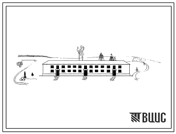 Типовой проект 113-011-10/67  Двухэтажный трехсекционный жилой дом на 18 квартир со стенами из крупных керамзитобетонных блоков (однокомнатных  4, двухкомнатных  10, трехкомнатных  4). Для строительства во II строительно-климатической зоне (для I проект