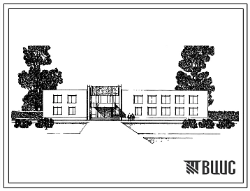 Типовой проект 264-15-28 Здание детской библиотеки со стенами из кирпича на 100 тыс. книг, с читальными залами на 100 мест, для строительства в 1В климатическом подрайоне, 2 и 3 климатических районах