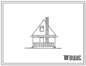 Типовой проект 184-000-721с.88 Однокомнатный летний садовый домик с мансардой. Для Индивидуального строительства в сельской местности