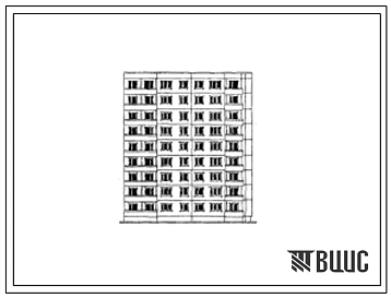Типовой проект 83-014/1 Девятиэтажная 36 квартирная торцовая блок-секция (правая) 1Б.2Б.2Б.3Б.