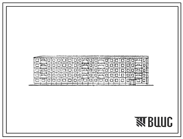 Типовой проект 1-464А-14 Пятиэтажный восьмисекционный крупнопанельный дом на 119 квартир, с одно, двух, трех и четырех- комнатными квартирами, с центральным отоплением