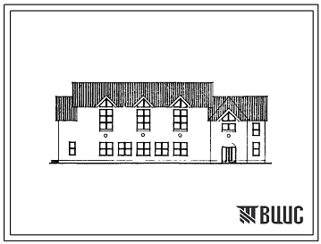 Типовой проект 224-06-23.90 Блок-пристройка  спортзала и пищеблока для расширения существующих средних школ на 192 учащихся. Здание двухэтажное. Стены из кирпича.