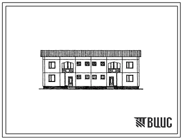 Типовой проект 141-222-4с Двухэтажный двухквартирный жилой дом с шестикомнатными квартирами в двух уровнях.