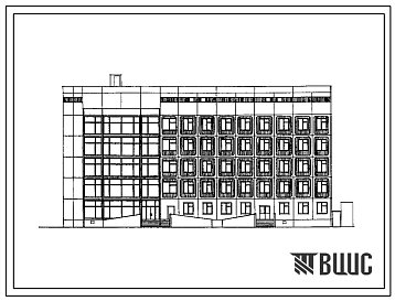 Типовой проект 251-7-7.85 Унифицированный палатный корпус для взрослых на 120 коек. Здание шестиэтажное. Стены из однослойных керамзитобетонных панелей серии 1.090.1-1.