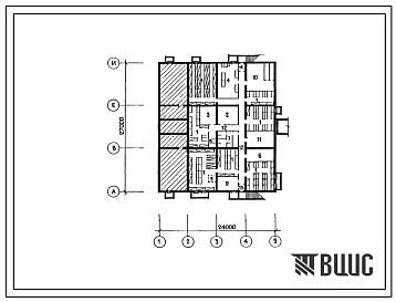 Типовой проект П-3-3(П-4)-175(211-1-510с.13.90) Хозяйственно-бытовые помещения в подвале детских яслей-сада на 145 мест с бассейном в конструкциях серии 1.090.1-5С, (убежище на 175 человек, размеры убежища 27м на 24м, режимы вентиляции 1,2).
