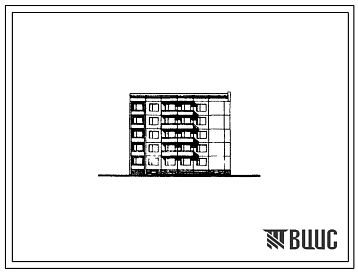 Типовой проект 160-04с/1 Пятиэтажная блок-секция торцевая правая на 15 квартир (однокомнатных 1А-5, двухкомнатных 2Б-5, трехкомнатных 5Б-5). Для строительства в 3Б климатическом подрайоне Дагестанской АССР