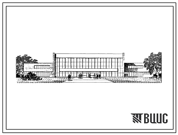 Типовой проект 294-2-20 Спортивный корпус с четырьмя залами. Для строительства в 1В подрайоне, 2 и 3 климатических районах.