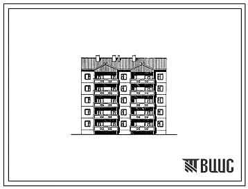 Типовой проект 135-0275с.13.86 5-этажная рядовая блок-секция на 20 квартир 1Б-2Б-3Б-3Б (для Тувинской АССР)