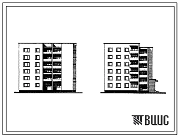 Типовой проект 117-05 Пятиэтажная блок-секция на 22 квартиры (однокомнатных-6, двухкомнатных-10, четырехкомнатных-6). Для строительства во 2 строительно-климатической зоне. Стены из кирпича.