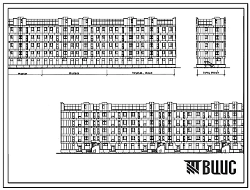 Типовой проект 123-031м.2 Блок-секция 5-этажная 24-квартирная торцевая (левая и правая) 1Б.2Б.4Б - 1Б.2Б.3Б