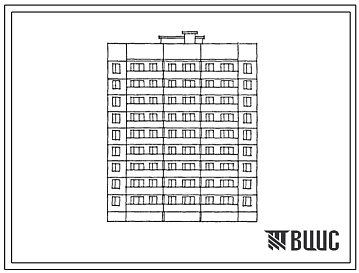 Типовой проект 83-058.13.87 Блок-секция 9-этажная 45-квартирная рядовая с торцевыми окончаниями 2-2-1-2-2. Для строительства в г.Тула и Тульской области.