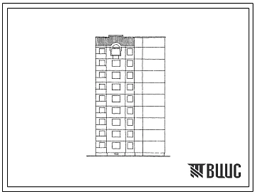 Типовой проект 90-0178.23.87 Компоновочный объемно-планировочный элемент 9 этажный 9.3-1П (для Владимирской области)