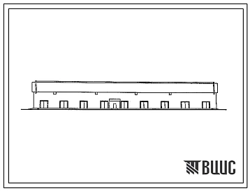 Типовой проект 811-46.87 Сарай для рассыпного сена емкостью 400 т с активным вентилированием. Размеры здания 18x54 м. Стены - асбестоцементные листы по стальному фахверку. Покрытие - асбестоцементные листы по железобетонным прогонам и рамам