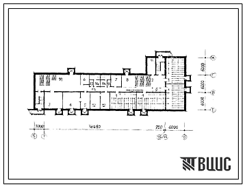 Типовой проект П-4-188(233-3-27.83) Помещения общественного назначения , приспосабливаемые под ПРУ, в подвале неполной средней школы-интерната на 8 классов (280 учащихся), (убежище на 188 человек, размеры убежища 47,7м на 18м, режимы вентиляции 1,2).