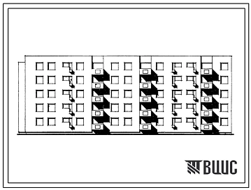 Типовой проект 114-03с Торцовая блок-секция 5-этажного жилого дома на 35 квартир со стенами из кирпича (2Б.2Б.5А - 1Б.2Б.3Б.5Б)