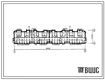 Типовой проект Б-2-700(111-94-43.75) Хозяйственно-бытовые помещения в подвале 9-этажного 4-секционного 144-квартирного жилого дома, (убежище на 700 человек, размеры убежища 90,02м на 12,9м, режимы вентиляции 1,2,3).