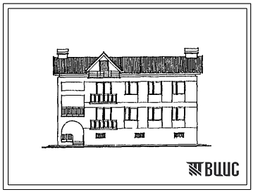 Типовой проект 123-17-155с.13.90 2-этажная блок-квартира (левый блок) с 6-комнатными квартирами 2-6-I (для республики Грузия)