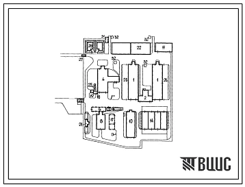 Типовой проект 801-01-69.33.86 Фермы по производству молока на 400, 600 и 800 коров привязного содержания (для строительства в Литовской ССР)