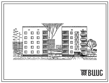Типовой проект 87-030 Блок-секция 5-этажного дома рядовая правая на 10 квартир, для строительства в 3 строительно-климатической зоне на неравномерно сжимаемых грунтах.
