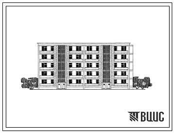 Типовой проект 102-012с Двойная блок-секция 5-этажного дома торцевая на 30 квартир для строительства в Молдавской ССР, в районах с сейсмичностью 8 баллов.