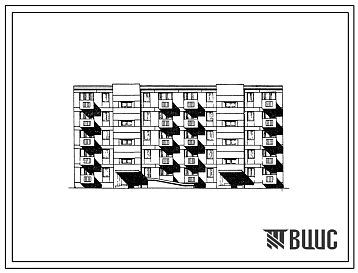 Типовой проект 114-020с Пятиэтажная двухсекционная 28 квартирная блок-секция 2Б.2Б.2Б-2Б.2Б.2Б рядовая из крупных блоков.