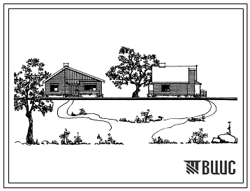 Типовой проект 184-89-55/1 Одноэтажный жилой дом с двухкомнатной квартирой типа 2Б (шифр БКС-1). Для строительства во 2В климатическом подрайоне Белорусской ССР