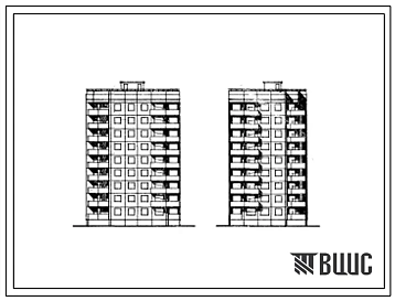Типовой проект 94-045/1 Блок-секция девятиэтажная 36-квартирная угловая левая рядовая с торцевыми окончаниями (двухкомнатных 2Б-10; трехкомнатных — 3А-9, 3Б-17).