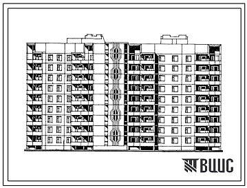 Типовой проект 90-0129.13.87 Блок-секция 9-этажная 72-квартирная с поворотной вставкой-лоджией по углом 135 градусов (внешний угол) для строительства в Тамбовской области