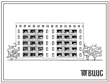 Типовой проект 63-028с.83 Блок-секция пятиэтажная 20-квартирная рядовая с торцовыми окончаниями 4Б.3Б.-3А.4А.